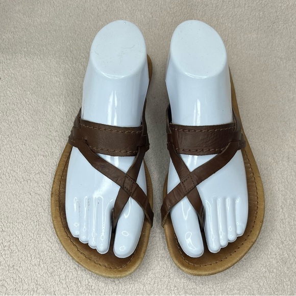 UGG Leather Strappy Flip Flops Sandals-Brown-Women’s 8-Casual-Classic-Designer - Picture 6 of 10
